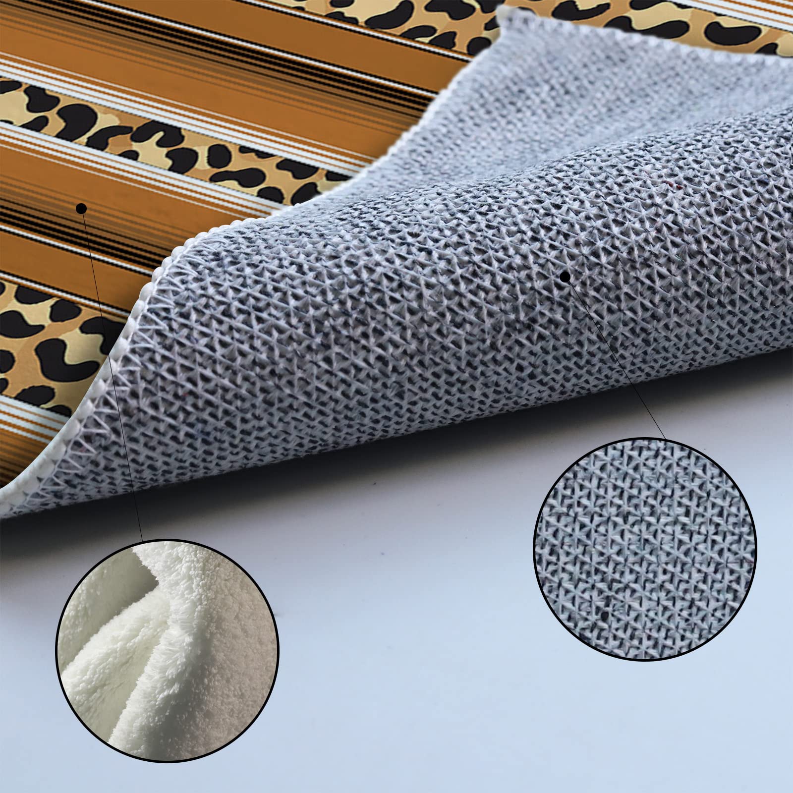 3'x5' Leopard Print Area Runner Rug - Washable Indoor/Outdoor Carpet for Kitchen, Living Room, Bathroom, Bedroom & Laundry | Abstract Geometric Animal Skin Design for Home Decor, Office & Classroom Use