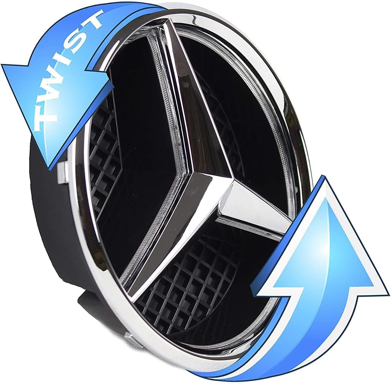 Wise Friends LED Car Emblem Set for 2011-2018 Models - 6pc Illuminated Front Grille Badge with 4 Wheel Caps & Keychain - White Light DRL Hood Star Logo - Enhance Night Driving Safety & Style