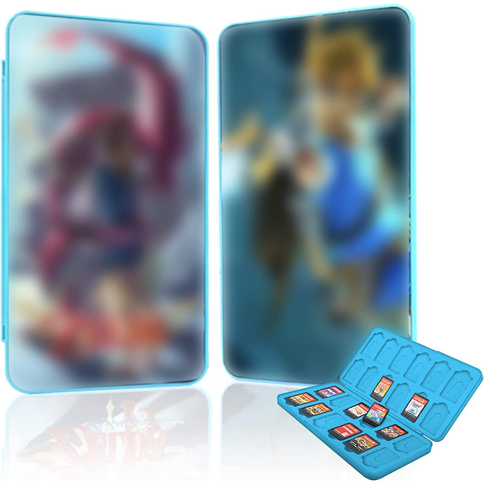 Nintendo Switch Game Card Holder - 24 Slots for Switch Games & TF Cards, 3D Dynamic Zelda Design, Portable Storage Case | Perfect for Travel, Gaming Parties & Organizing Your Switch Collection