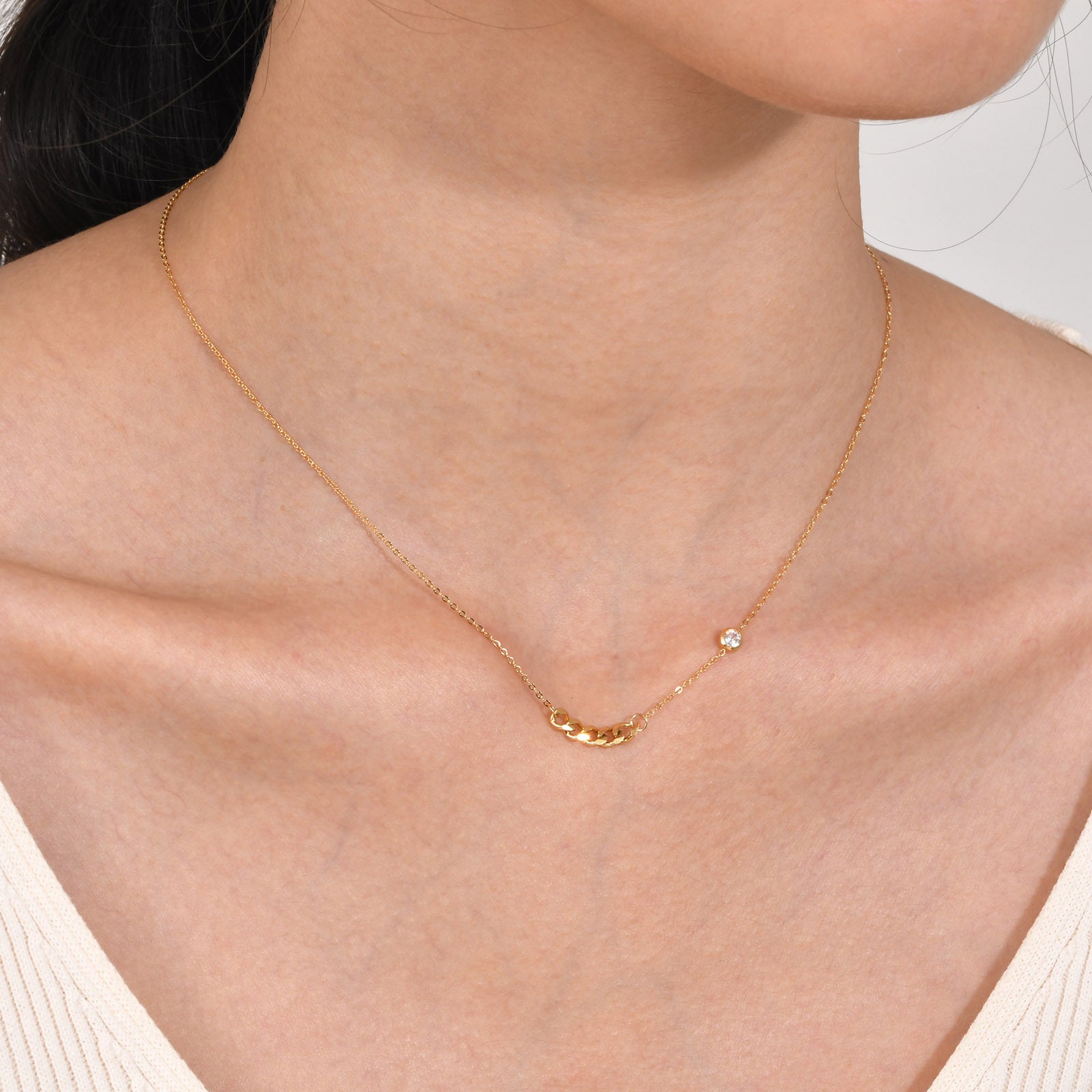 Elegant Cross and Bar Pendant Necklace for Women - Stainless Steel Chain Jewelry Gift for Christmas, Birthday & Everyday Wear | NC782