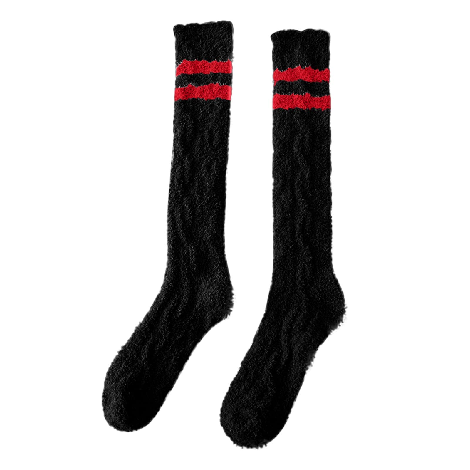 Cozy Women's Winter Socks - Soft Thermal Calf-Length Striped Stockings for Home & Outdoor - Perfect for Christmas Gifts, Cold Weather & Lounge Wear