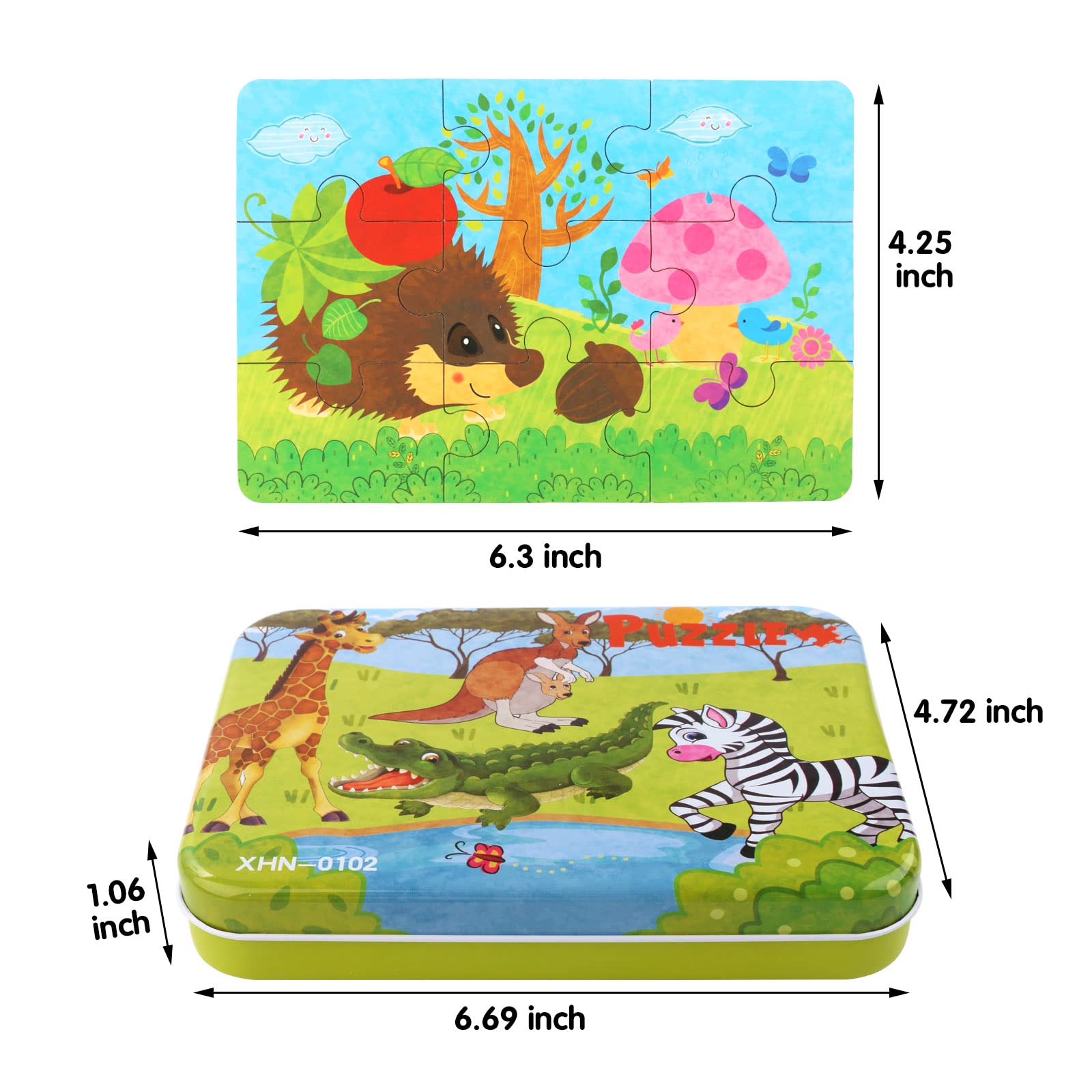 EDATOFLY 6 Pack Wooden Puzzle Toys for Kids, Educational Wooden Puzzles for 3 Year Old Boys & Girls - Animal Themed Learning Games for Toddlers | Perfect for Preschool Learning, Birthday Gifts & Family Game Night