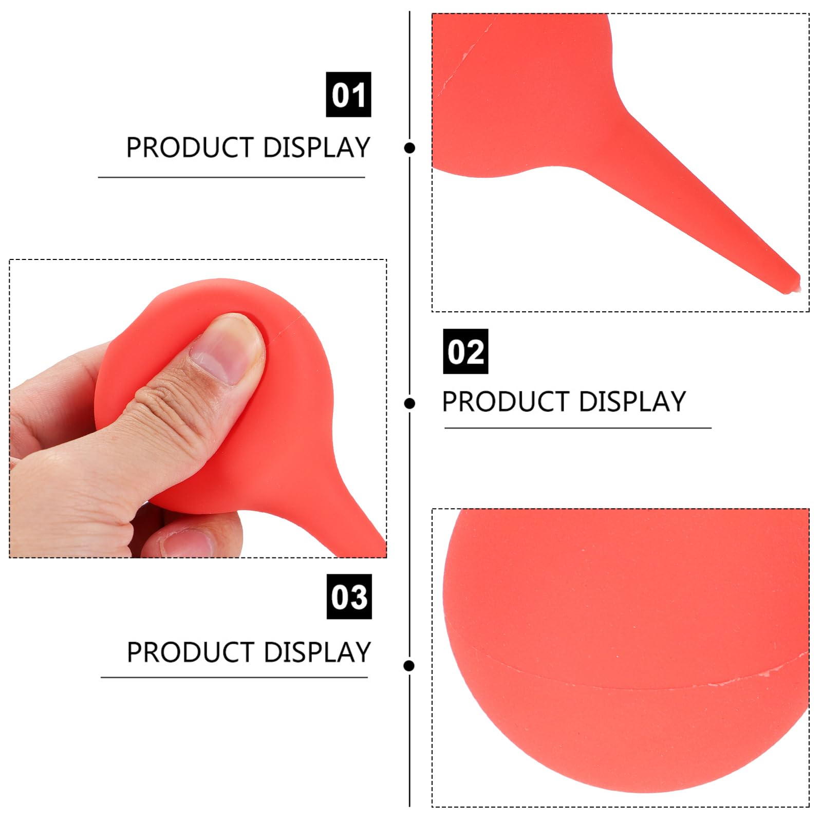 EXCEART Ear Wax Removal Cleaner - 60ml Rubber Air Blower Pump for Ear Cleaning, Camera Lens, Watch, Keyboard & Hearing Aid Maintenance (Red) - Perfect for Home, Office & Photography Use