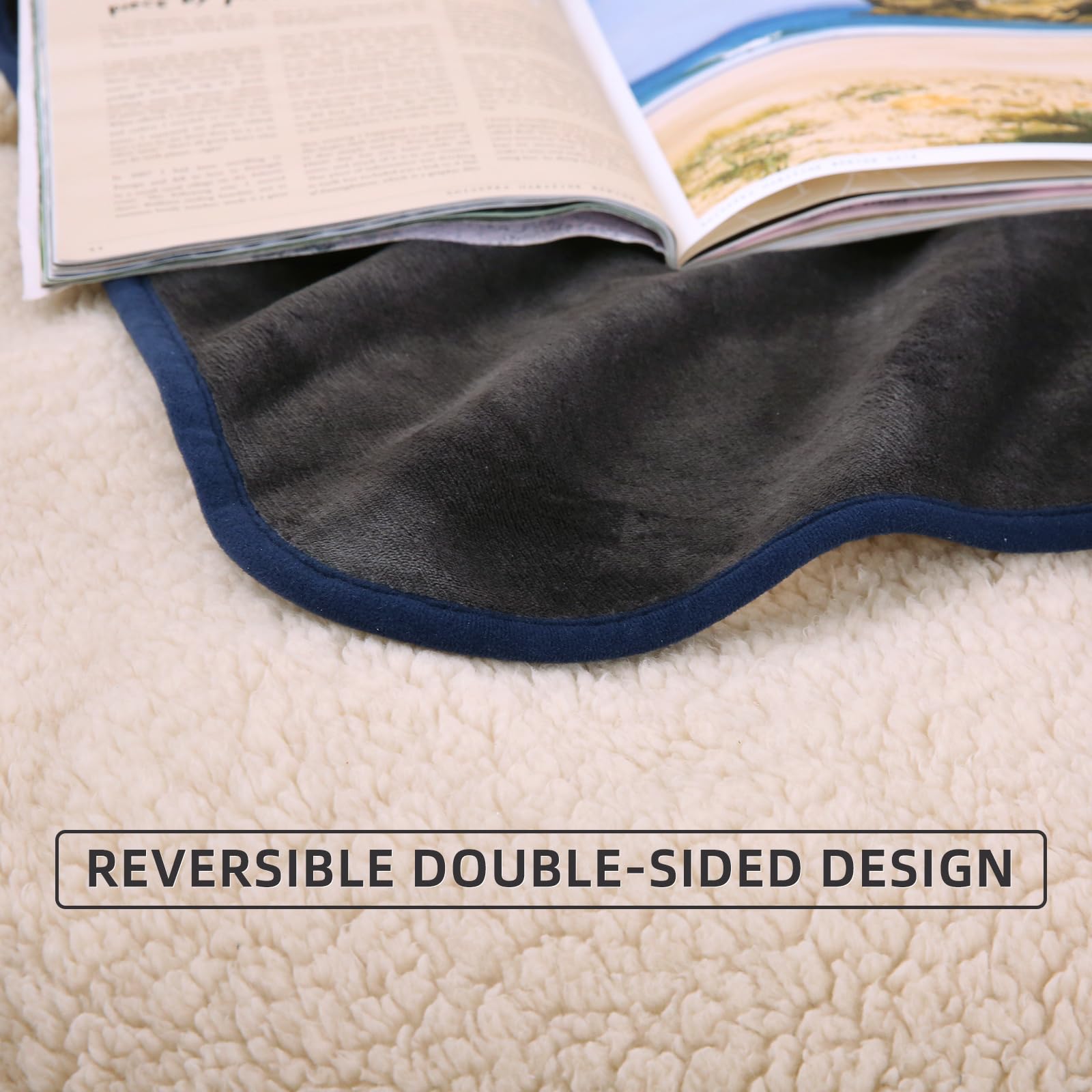DaysU Reversible Sherpa Fleece Pet Blanket for Small Dogs & Cats - 26.5