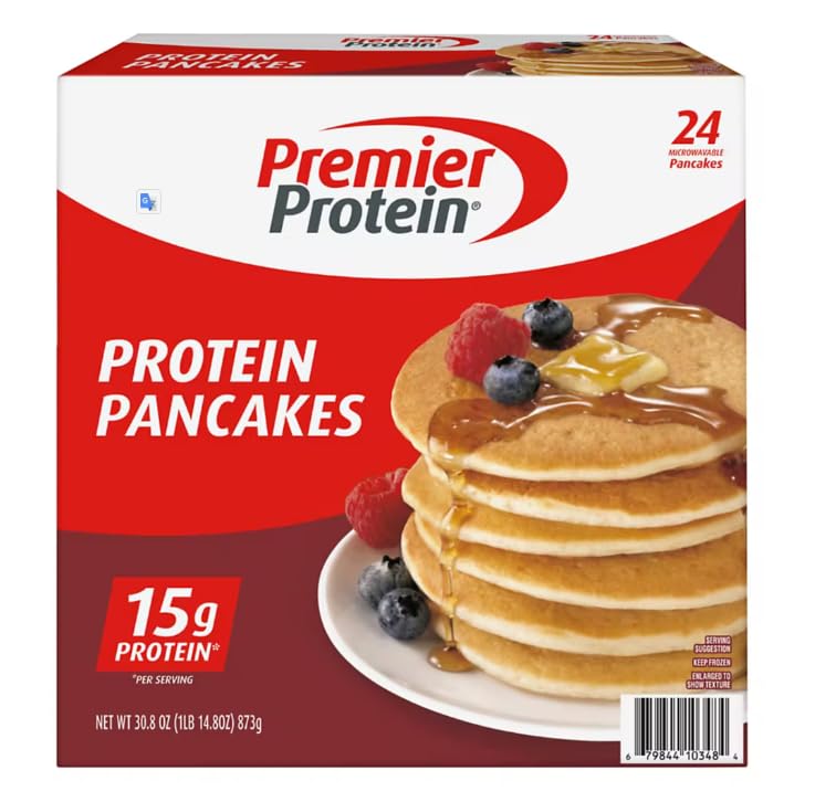 Premier Protein Frozen Protein Pancakes - 24 Count (30.8 oz, 1.93 lb) | High Protein Breakfast for Weight Loss & Muscle Building | Quick & Easy Healthy Meal for Busy Mornings