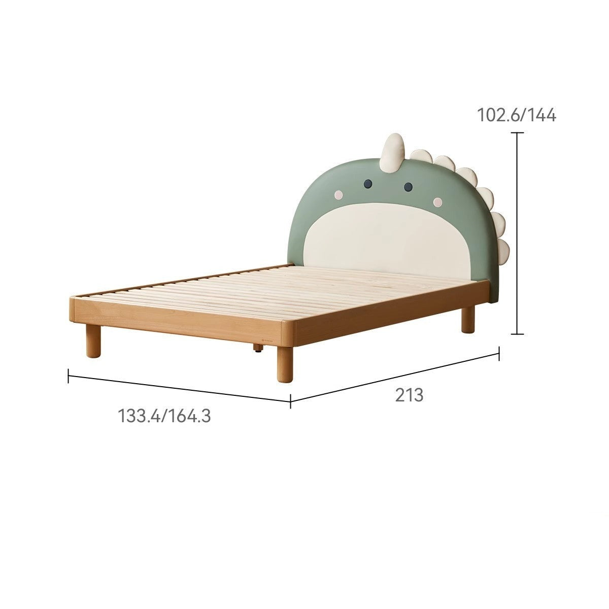 Organic Leather Kids Dinosaur Bed - Cartoon Themed Toddler Bed for Boys & Girls | Perfect for Nursery, Bedroom Decor and Playroom Fun