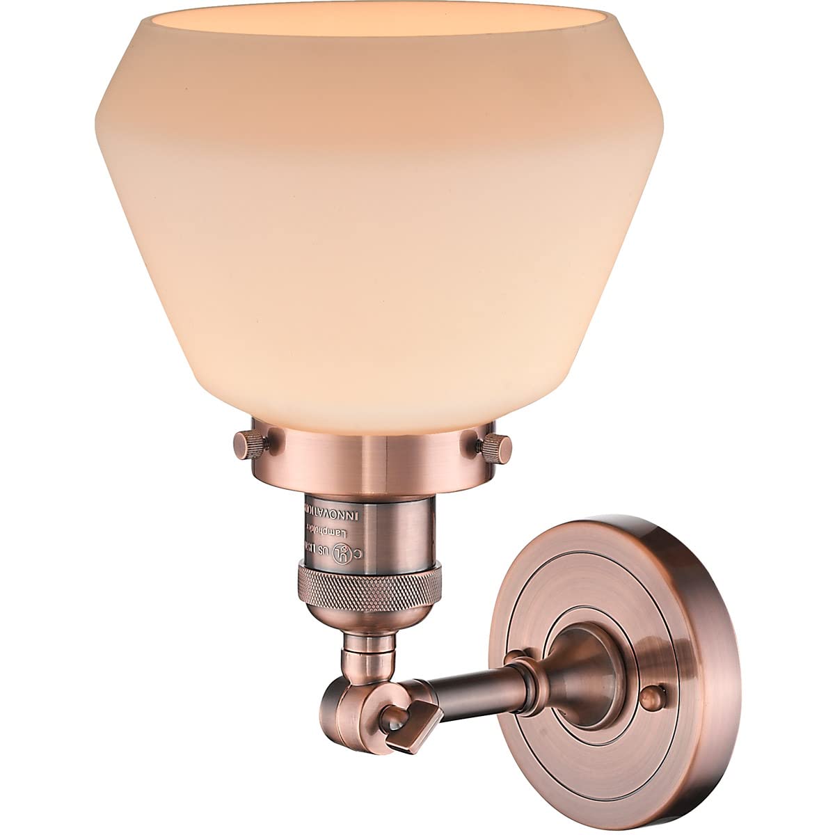 Innovations 201F-AC-G171-LED Semi-Flush Mount Ceiling Light Fixture - Antique Copper Finish, Energy Efficient LED Lighting for Bedroom, Living Room & Hallway