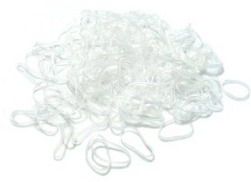 100 Large Mini Hair Elastics - Polyurethane Braiding Bands for Dreads, Cornrows & Braids (Clear) | Soft & Stretchable Hair Ties for Protective Styles, Natural Hair & Extensions | by CyberloxShop