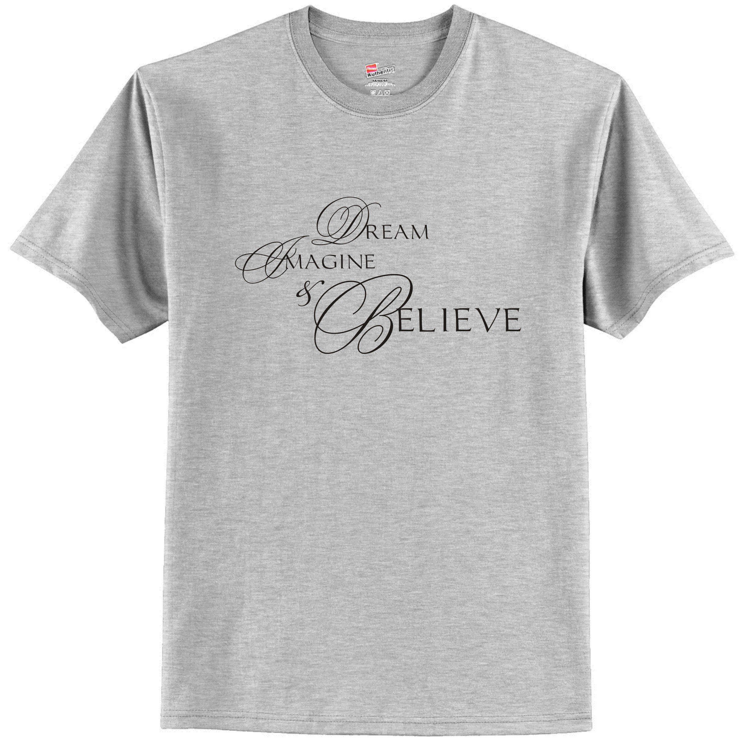 Cahoon's Closet Inspirational T-Shirt - Dream, Imagine & Believe Motivational Cotton Tee for Women & Men | Perfect for Casual Wear, Gifts & Everyday Inspiration