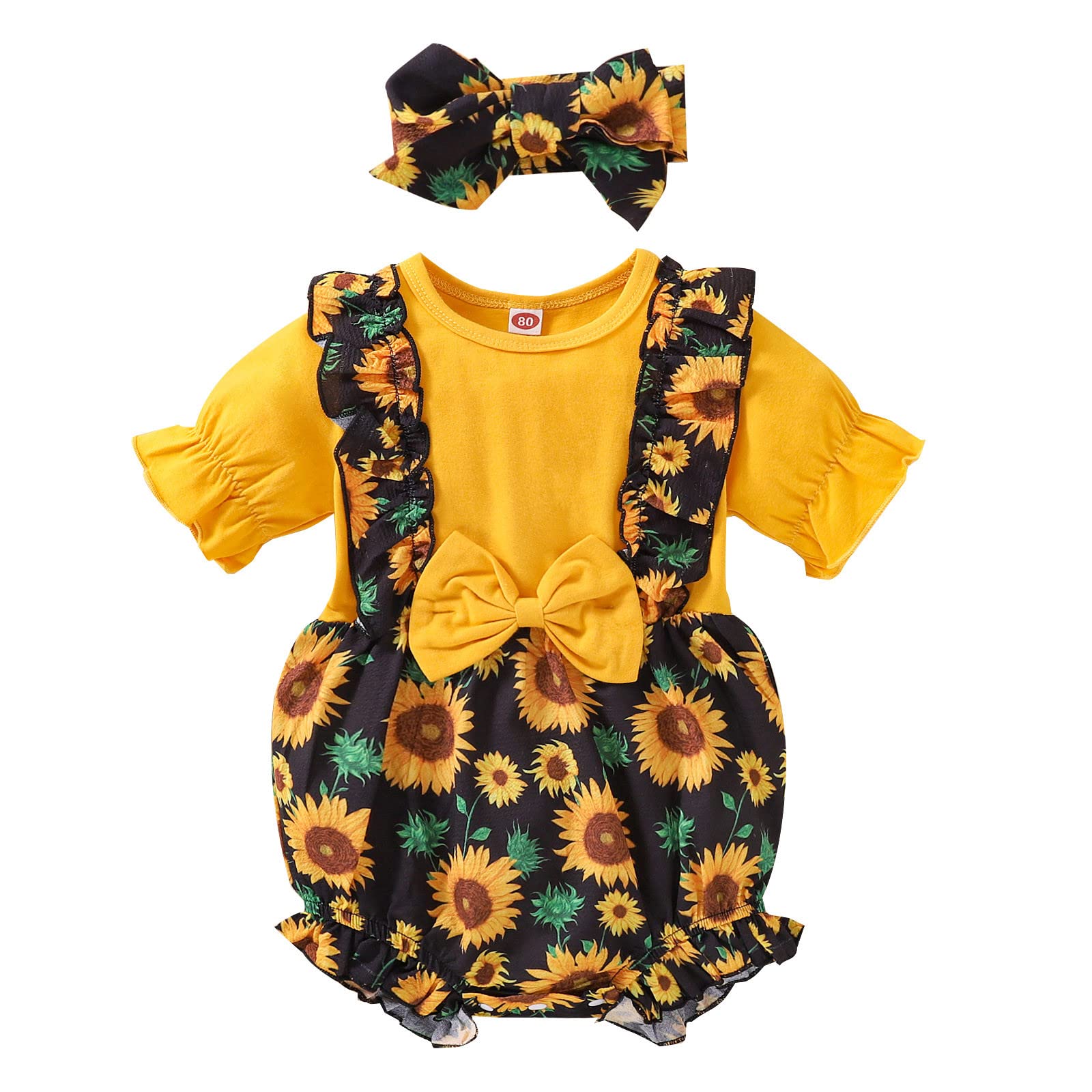 Baby Girls Romper Outfits | Toddler Bodysuits with Short Sleeves | Soft Cotton Baby Clothes for Playtime & Daily Wear