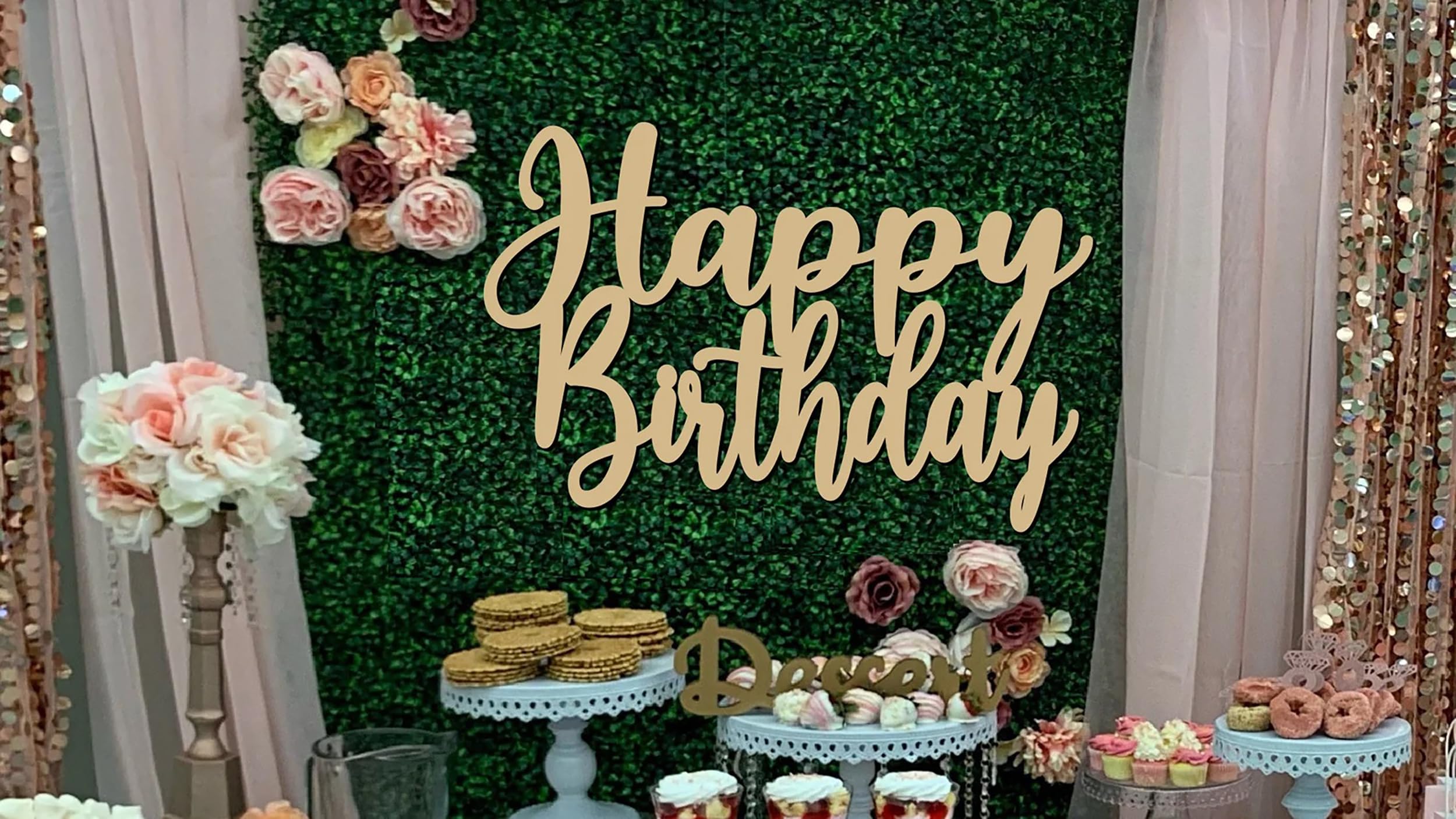 Happy Birthday Wooden Sign - 16x13 Inch Backdrop for Balloon Arch & Party Decor