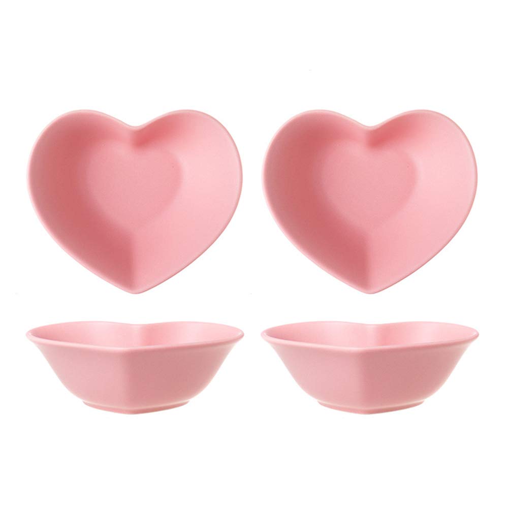 Heart-Shaped Porcelain Ramekin Bowls Set of 4 - Matte Finish Baking Dishes for Soufflé, Crème Brûlée & Desserts - Perfect for Romantic Dinners, Tea Parties & Home Baking