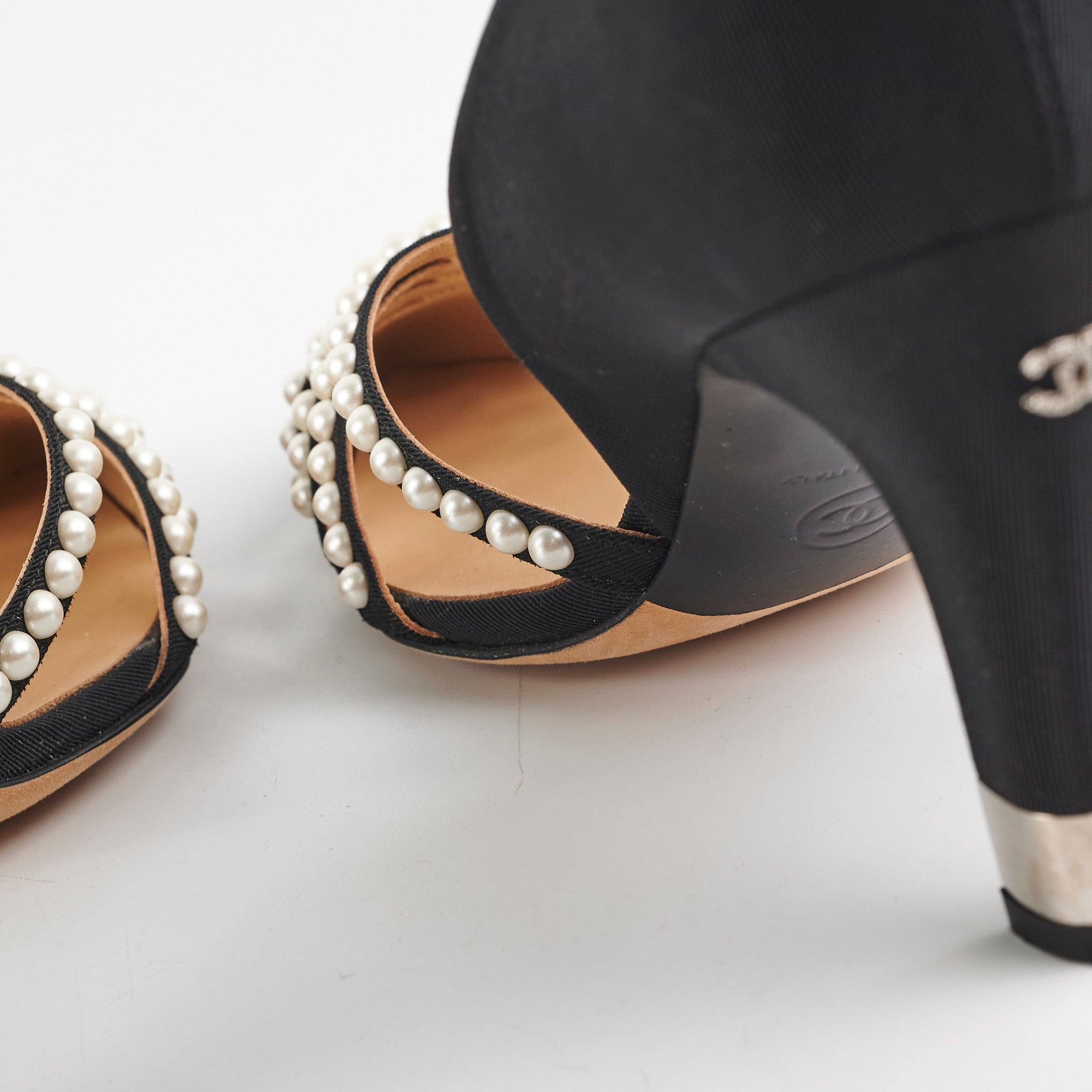 Chanel Black Pearl Heels Women's Size 36 - Luxury High Heel Pumps for Evening Parties, Weddings & Formal Events