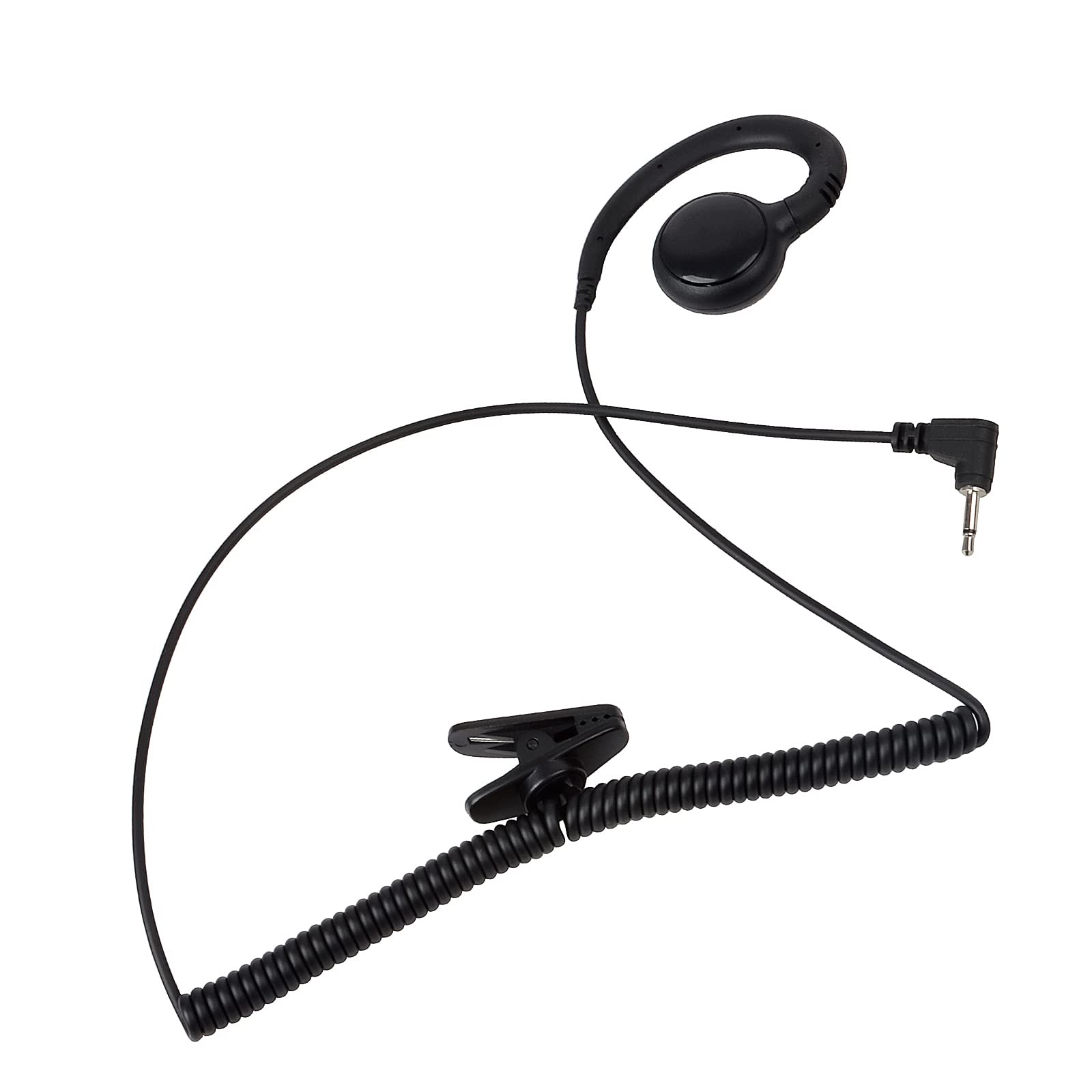 HYS 2.5mm Tactical Earpiece with Soft Rubber C-Shaped Earhook - Clear Audio Surveillance Headset for Law Enforcement, Security & Radio Communication (Compatible with Transceivers & Shoulder Speaker Mics) - Perfect for Covert Operations, Event Security & Professional Use