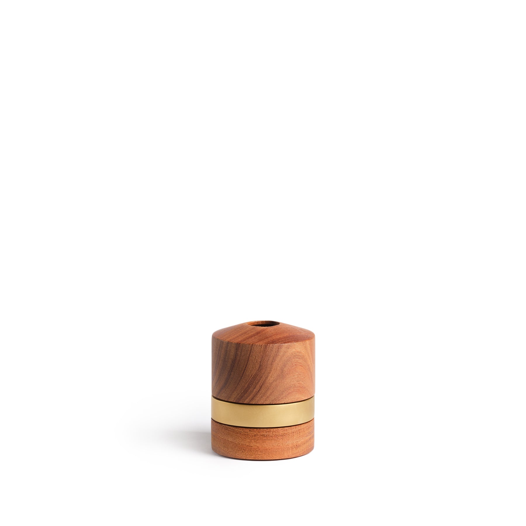 Tall Wood & Satin Brass Cylinder Burner - Elegant Candle Holder for Home Decor, Wedding Centerpieces, and Romantic Ambiance