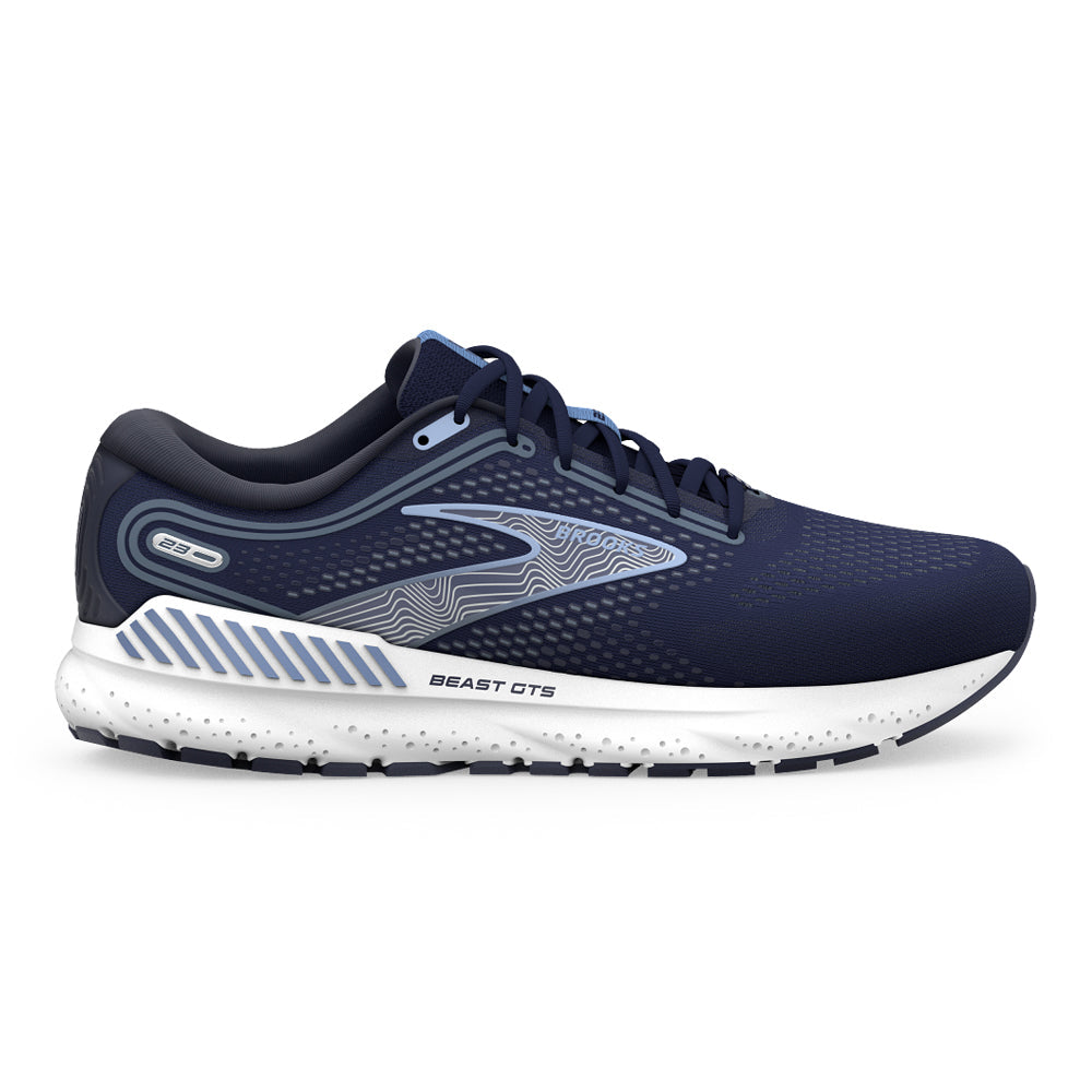Brooks Beast GTS 23 Running Shoes for Men - Peacoat/Blue/White Color - Size 9.5 D Medium - Stability & Support for Road Running, Jogging & Daily Training
