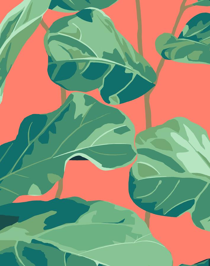 Nathan Turner Fiddle Fig Wallpaper - Watermelon Pattern, Peel & Stick Removable Wallpaper for Bedroom, Living Room, and Nursery Decor