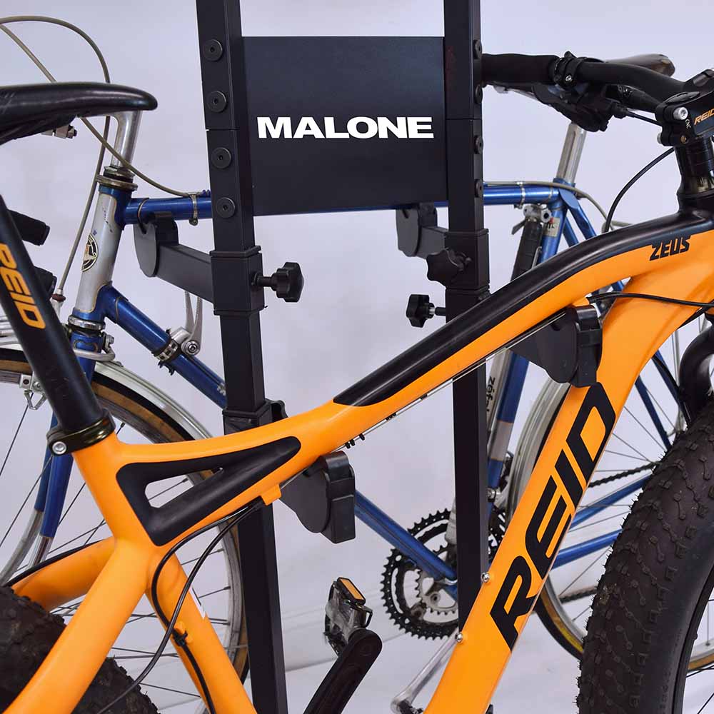 Malone GrandStand 4 Bike Free Standing Storage Rack - Heavy Duty Bike Stand for Garage, Basement & Outdoor Use - Secure Bicycle Organizer for Mountain, Road & Kids Bikes
