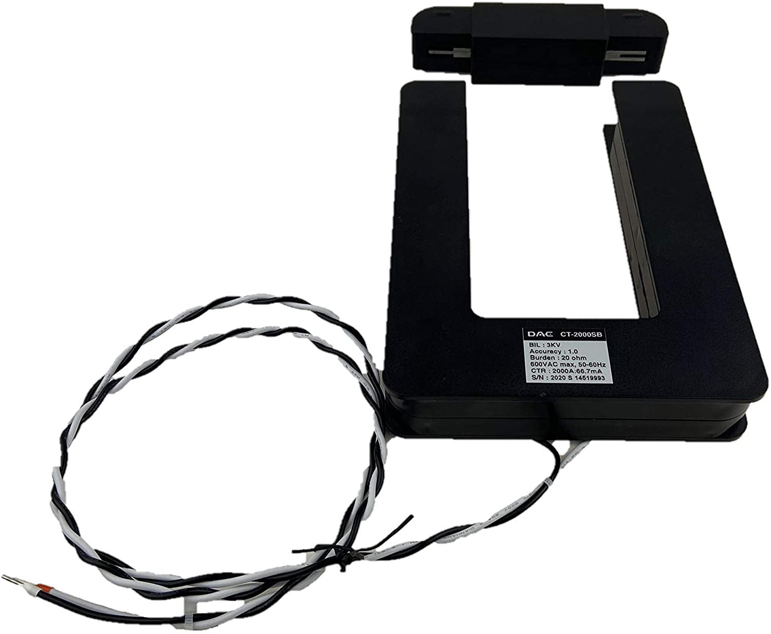 DAE CT-2000SB 2000A Split Core Current Transformer (2000A:66.7mA) with 3x5 Inch Inner Dimension - Perfect for Solar Panel Monitoring, Energy Management Systems & Industrial Electrical Measurements
