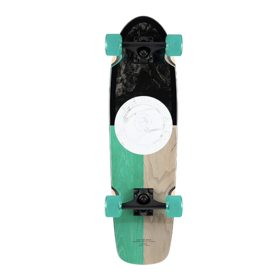 Sector 9 Jammer Divide 7.875x28.5 Complete Skateboard - Black/Green Deck for Cruising & Commuting | Perfect for Urban Riding & Campus Transportation