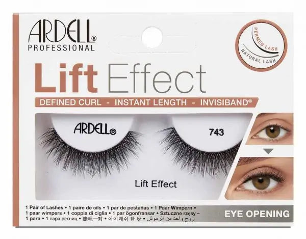 Ardell Strip Lashes 743 - Natural Lift Effect False Eyelashes for Dramatic Eye Makeup | Perfect for Parties, Weddings & Special Occasions