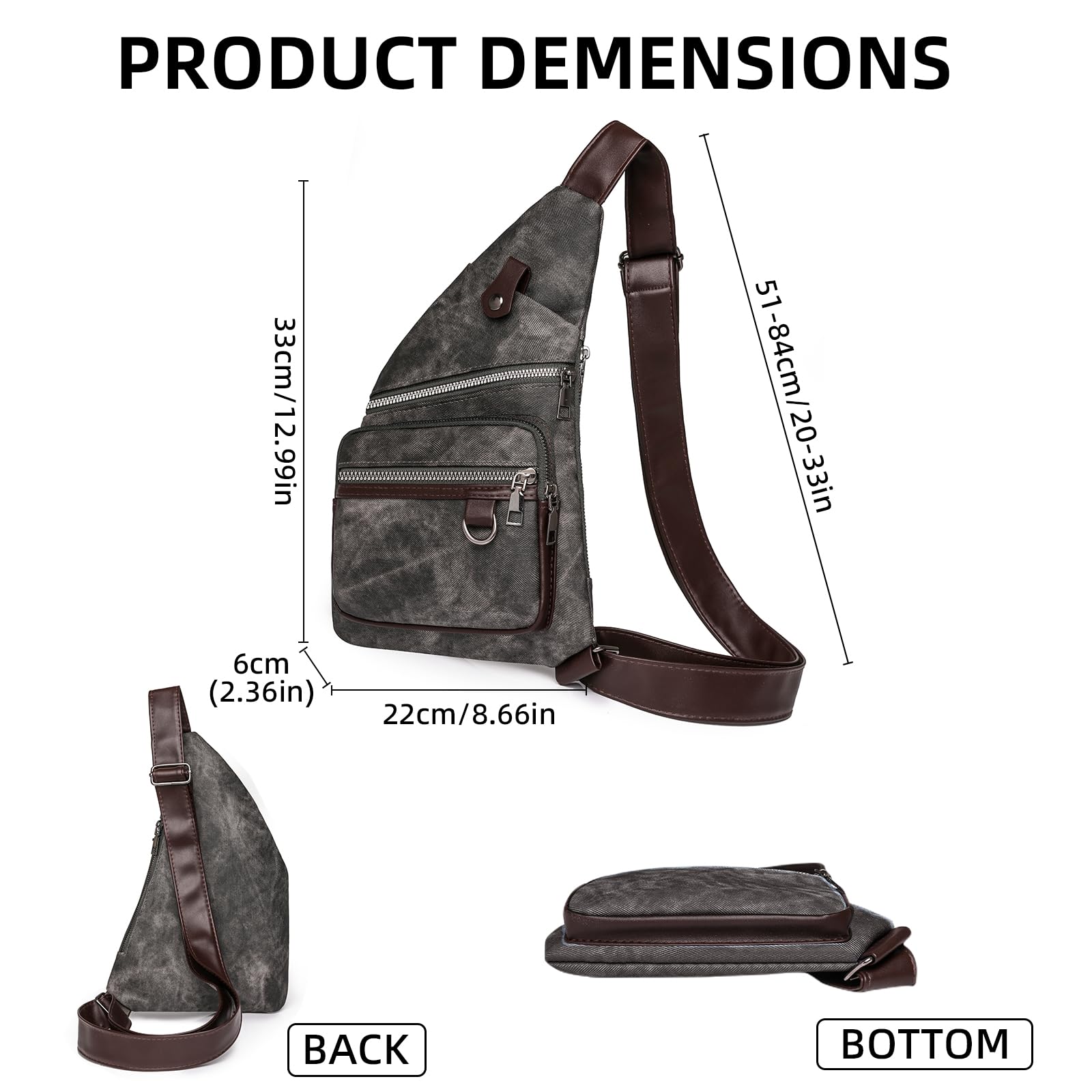 Anti Theft Sling Bag - Waterproof Crossbody Bag for Travel & Daily Use