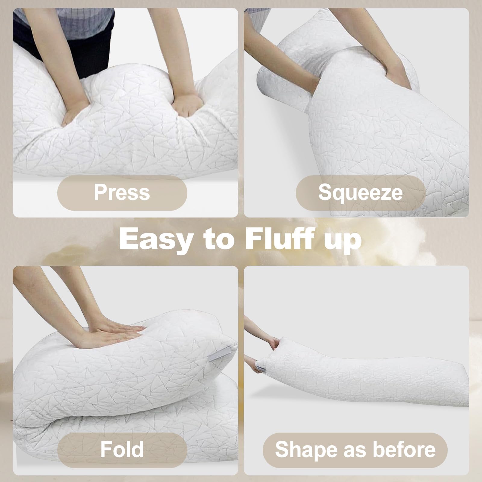 Memory Foam Body Pillow for Adults - 20x54 Inch Large Full Body Pillow for Side Sleepers, Bed Sleeping Support & Pain Relief - Perfect for Pregnancy, Back Pain & Comfortable Night Sleep