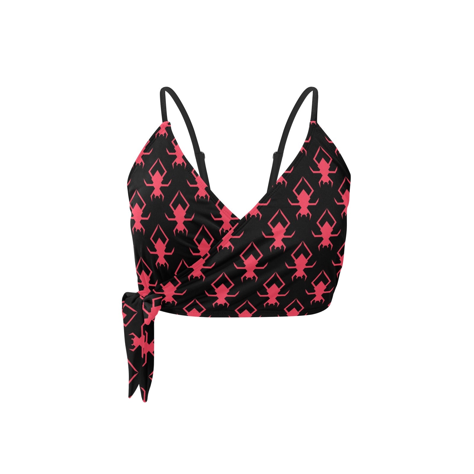 Sexy Pink Spiders Knot Side Bikini Top - Women's Swimwear for Beach, Pool & Summer Vacation
