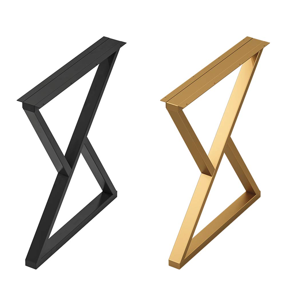 Industrial Steel X-Shaped Table Legs for Desk & Dining Table - Black/Gold, 50 x 70cm (1 Piece) - Perfect for Modern Home Office, Industrial Furniture & DIY Projects