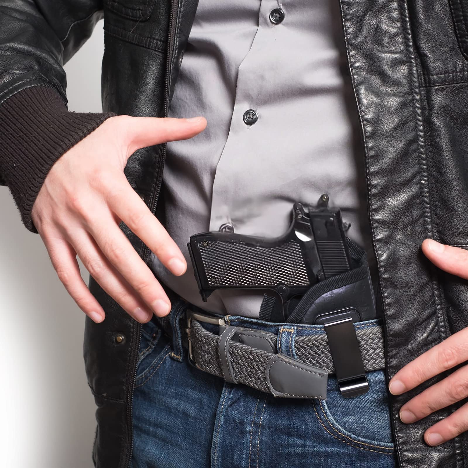 Universal IWB Concealed Carry Holster for Glock 17/19/20/23, Beretta 92 FS, PX4, XDM, HK USP, MP & More - Compatible with Underbarrel Laser & Flashlight | Perfect for Everyday Carry, Home Defense & Tactical Training