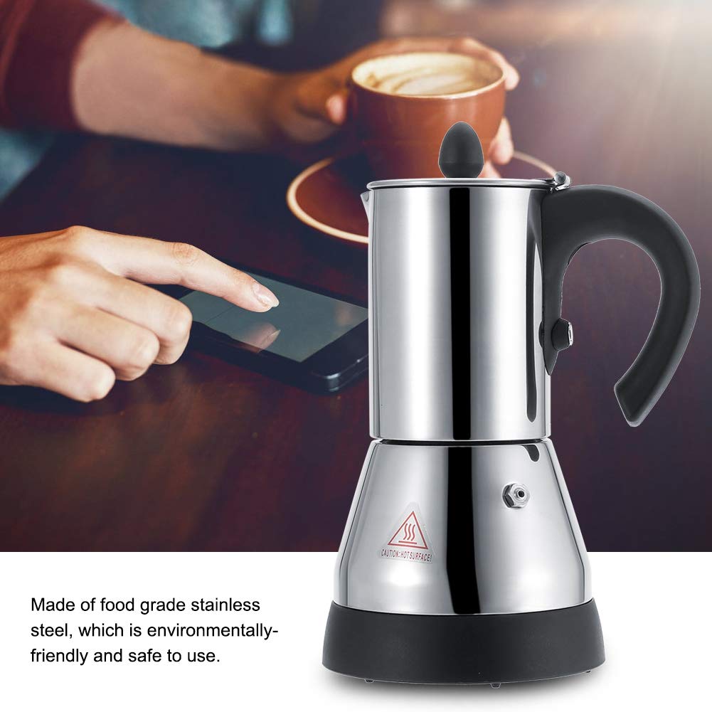 Stainless Steel Electric Coffee Maker - 300ml Espresso & Cappuccino Machine for Home & Office | Perfect for Morning Brews, Afternoon Pick-Me-Ups & Entertaining Guests