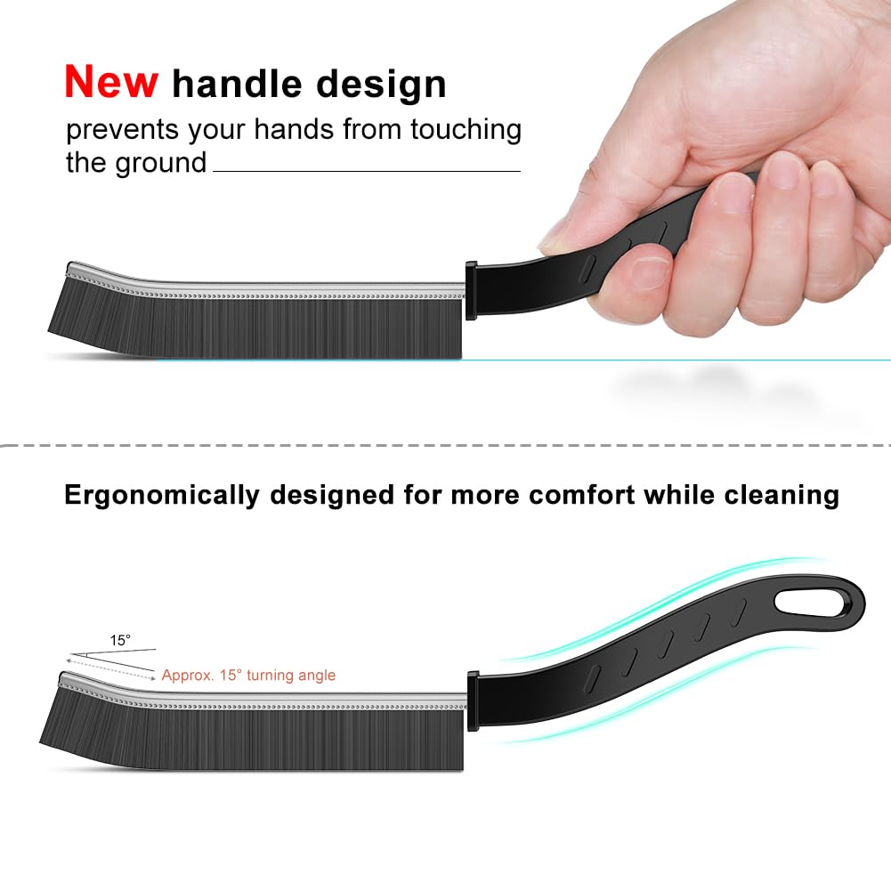 Hard Bristle Crevice Cleaning Brush Set - 3 Pack for Kitchen, Bathroom, Toilet, Bathtub, Sink & Window | Heavy Duty Gap & Grout Brush for Deep Cleaning | Ideal for Household, Tile & Hard-to-Reach Areas