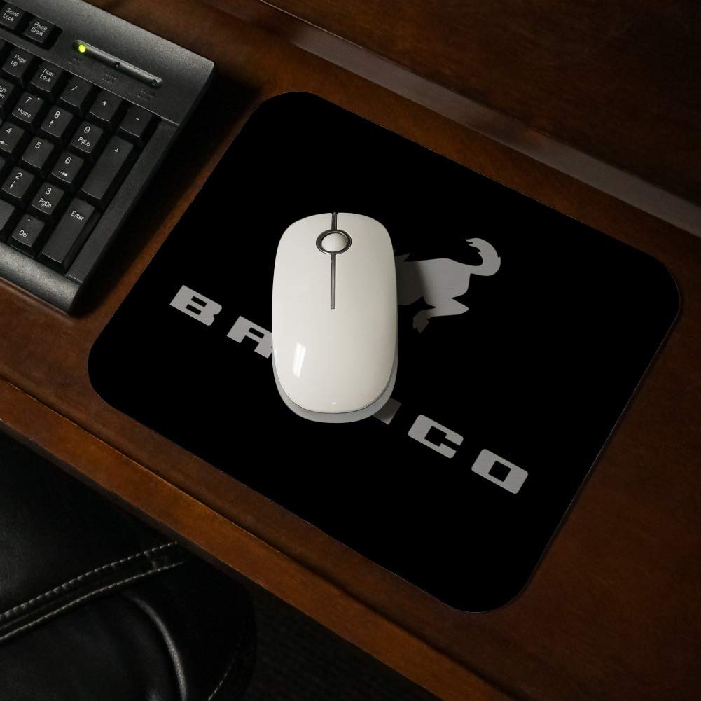 New Bronco Logo Low Profile Thin Mouse Pad - Non-Slip Gaming & Office Desk Mat for PC, Laptop, Mac - Perfect for Work, Gaming & Home Office Setup