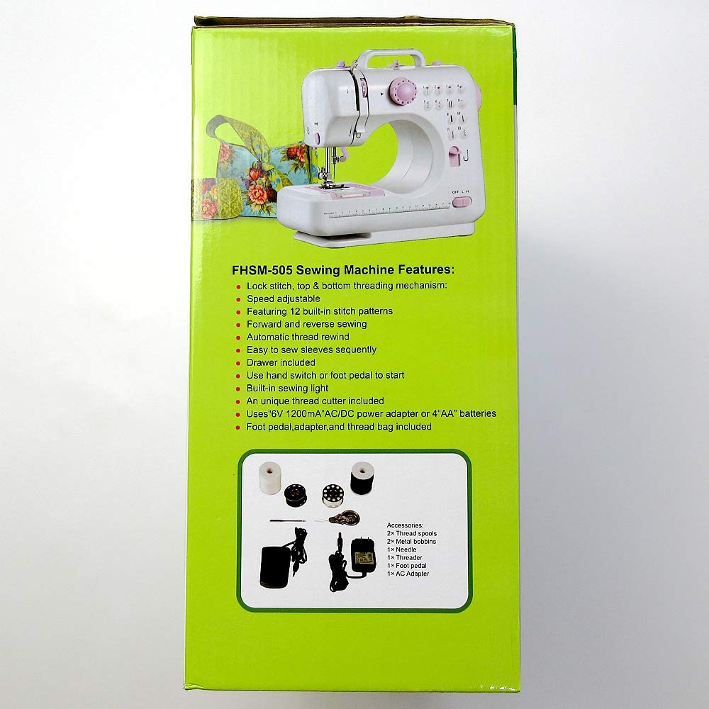 12 Built-in Stitch Patterns Portable Sewing Machine for Home Use - Perfect for DIY Crafts, Clothing Repairs & Quilting Projects