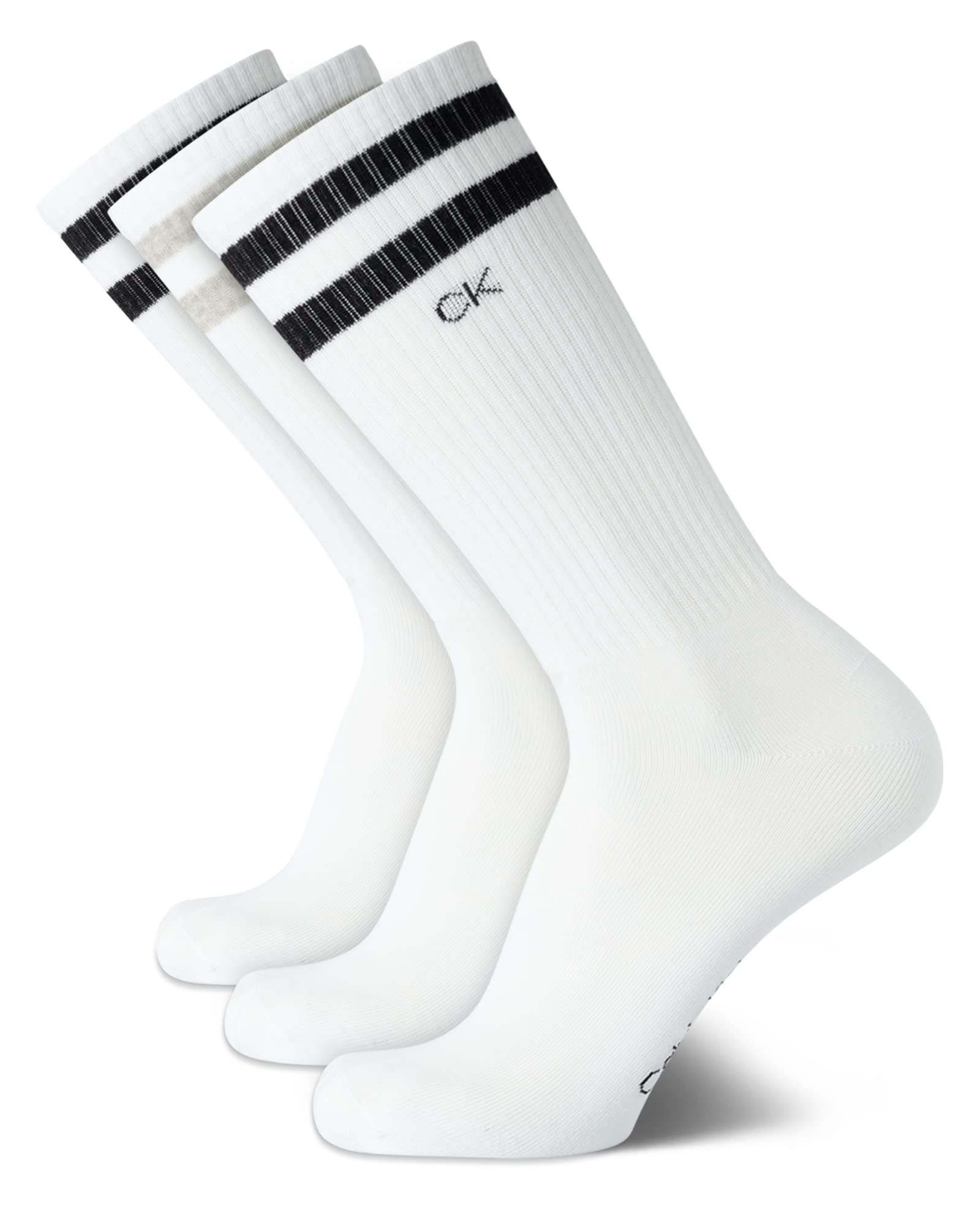 Calvin Klein Men's Athletic Crew Socks - 3 Pack Cotton Blend Cushioned Sole Dress Socks for Work & Casual Wear - Non-Binding Comfort Socks for Office, Gym & Daily Use