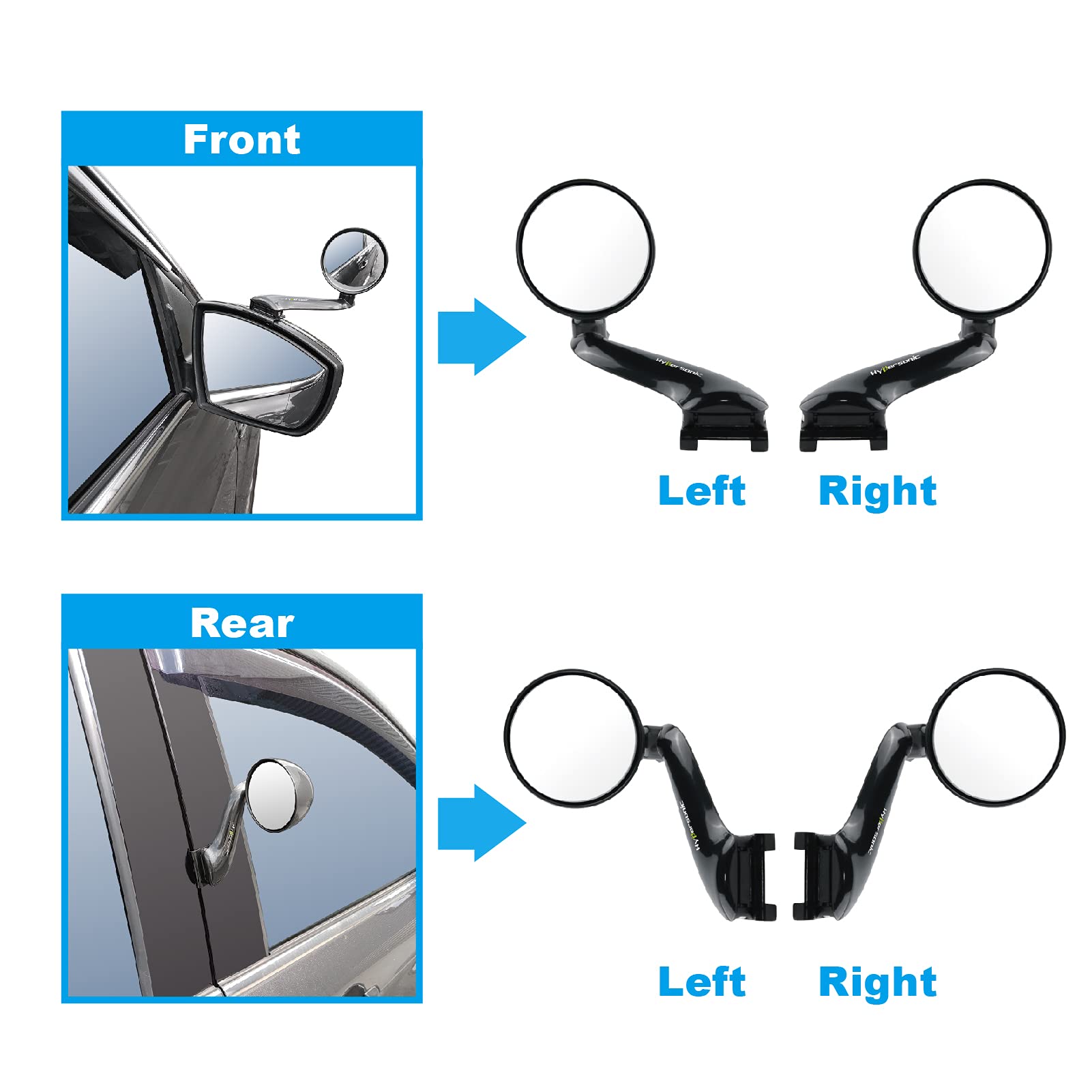 2-Pack Car Rear View Mirror - Wide Adjustable Blind Spot Mirror, Round Convex Panoramic Side Mirrors for Cars, SUVs & Trucks | Enhanced Safety & Visibility for Parking, Lane Changes & Highway Driving
