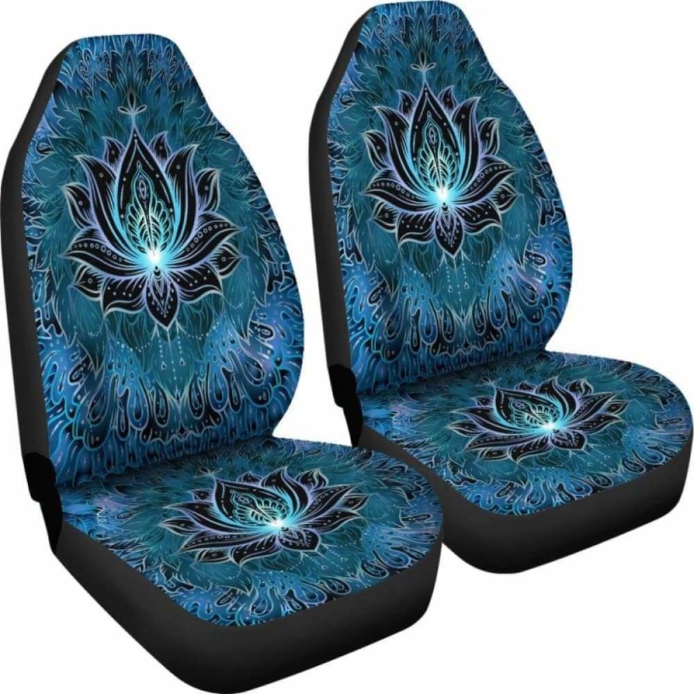 Premium Blue Lotus Flower Car Seat Covers - Universal Fit for Cars, SUVs & Trucks | Breathable & Durable Fabric | Easy to Install | Perfect for Road Trips, Daily Commutes & Car Protection