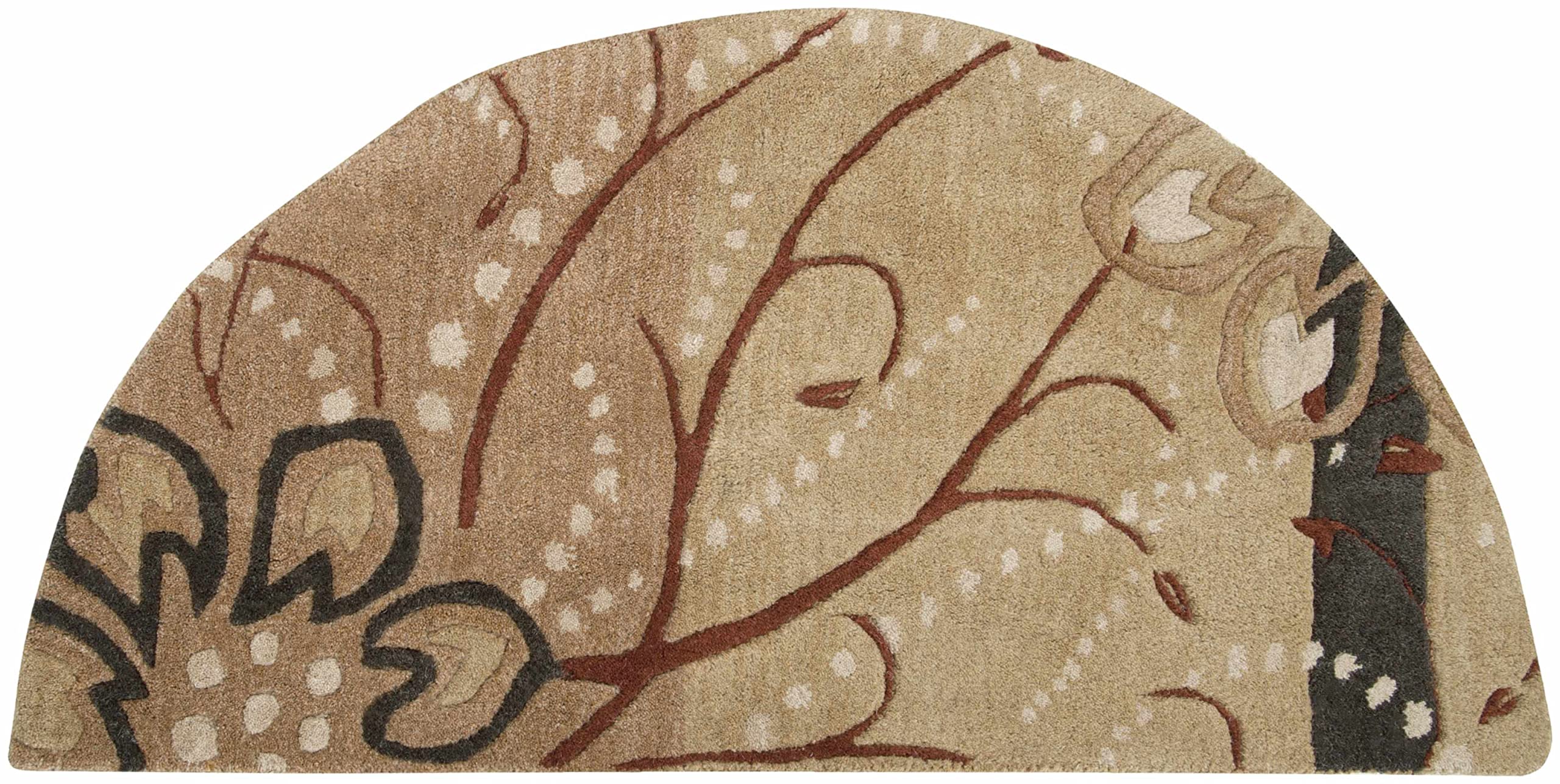 Hauteloom Mazama Wool Area Rug for Living Room & Bedroom - Transitional Design in Brown & Beige - 2' x 4' Hearth Size - Soft & Durable Floor Covering for Cozy Home Decor