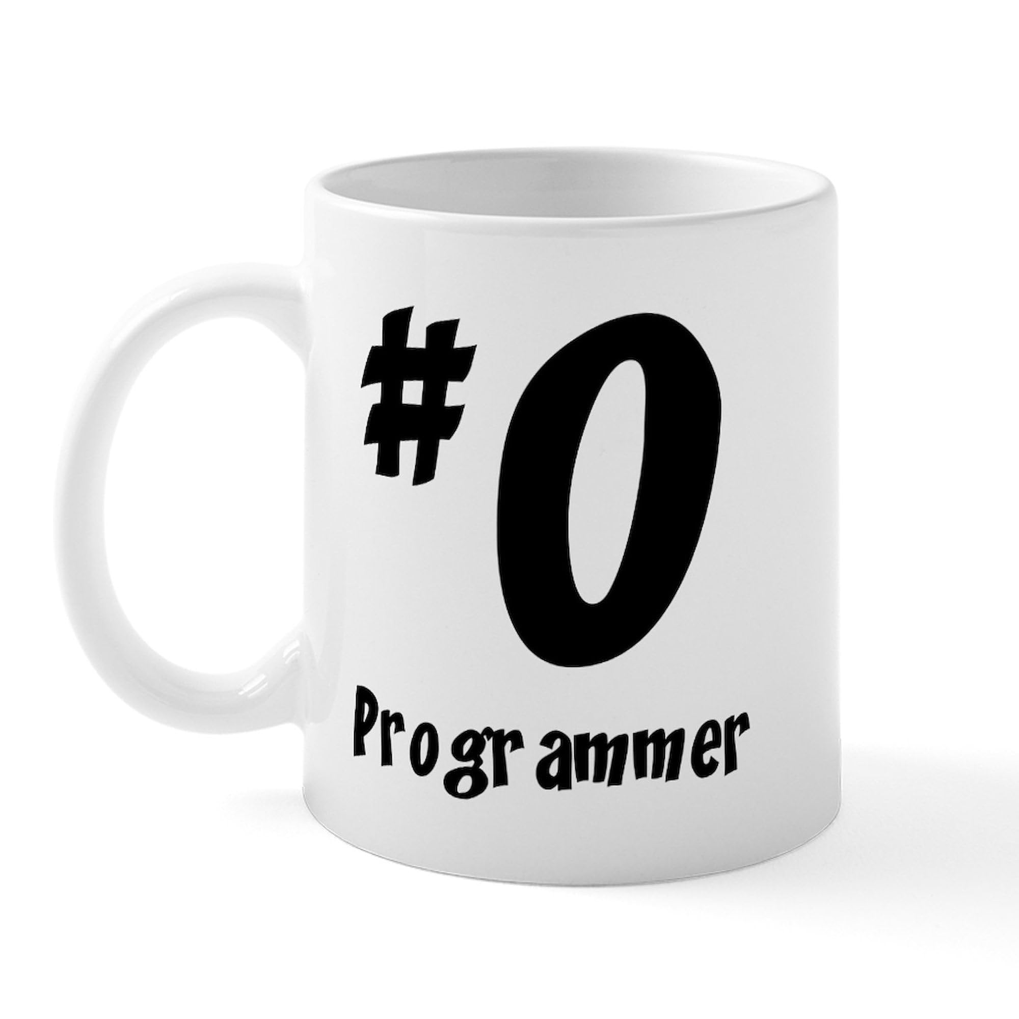 #0 Programmer Mug - 11 oz (325 ml) Ceramic Coffee Cup with Handle - Perfect for Coding, Office & Home Use - Funny Gift for Software Engineers & Developers