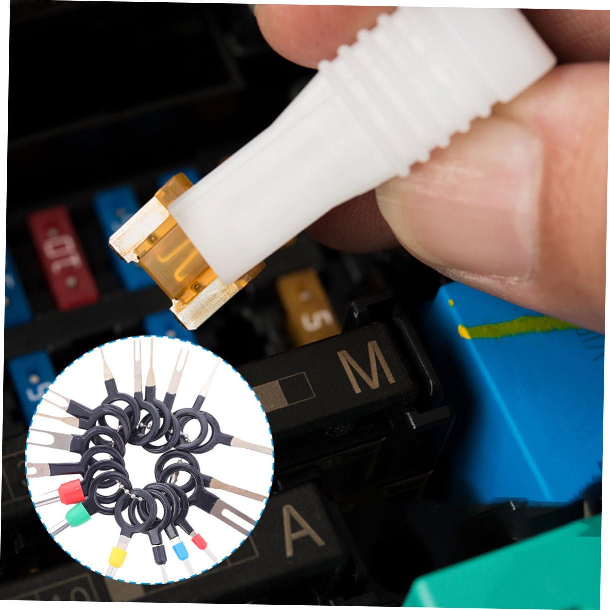 Garneck 1 Terminal Wire Connector Kit - Crimp Connector, Terminal Pin Puller & Remover Tool Set for Automotive Electrical Repairs (Plastic Bare Rod) - Perfect for Car Wiring, DIY Projects & Electronics Maintenance