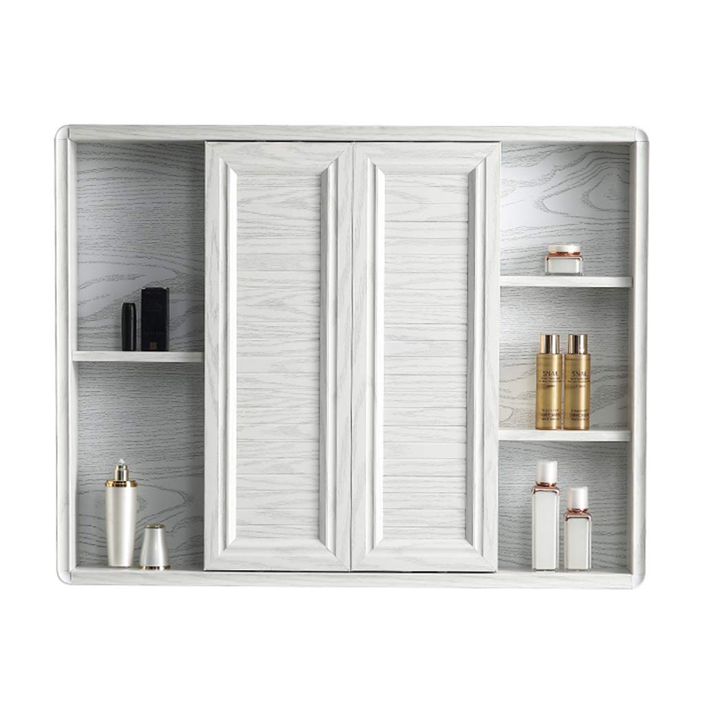 Peaceip Wall Mounted Bathroom Mirror Medicine Cabinet with Shelf - Double Door Storage Mirror Cabinet, Aluminum Alloy, Hidden Design - Perfect for Small Bathrooms & Modern Home Decor