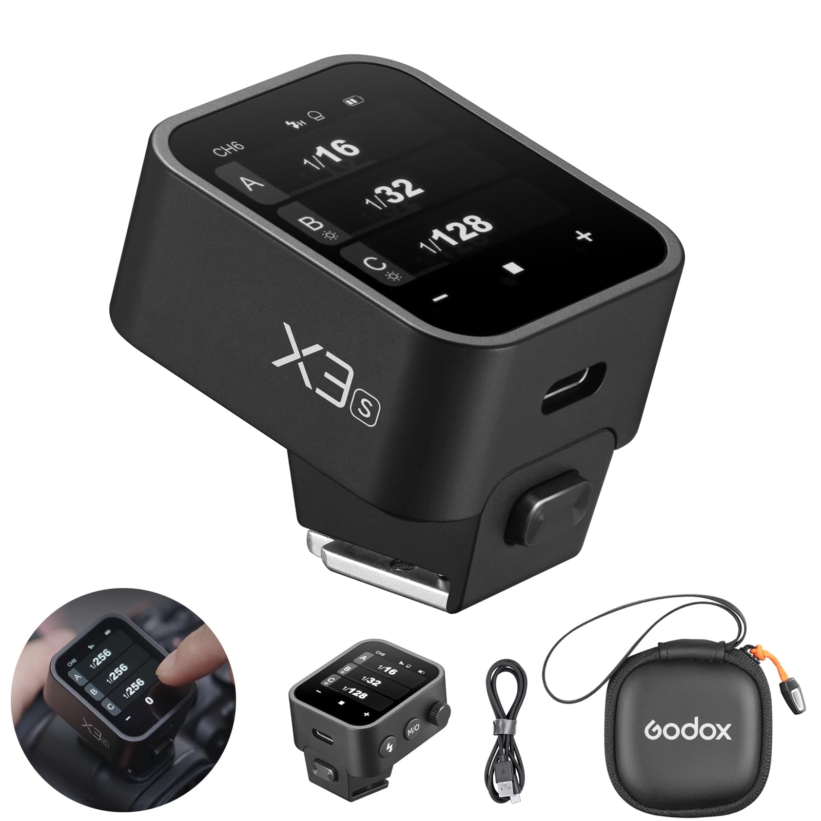 Godox X3-S TTL Wireless Flash Trigger for Sony Cameras - OLED Touchscreen Flash Transmitter with Built-in Lithium Battery & Quick Charge (Upgraded from Xpro-S/X2T-S) - Perfect for Wedding, Portrait & Studio Photography