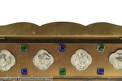 Elegant Brass Bible Book Stand with Gemstone Accents - Perfect for Church, Home Altar & Scripture Reading