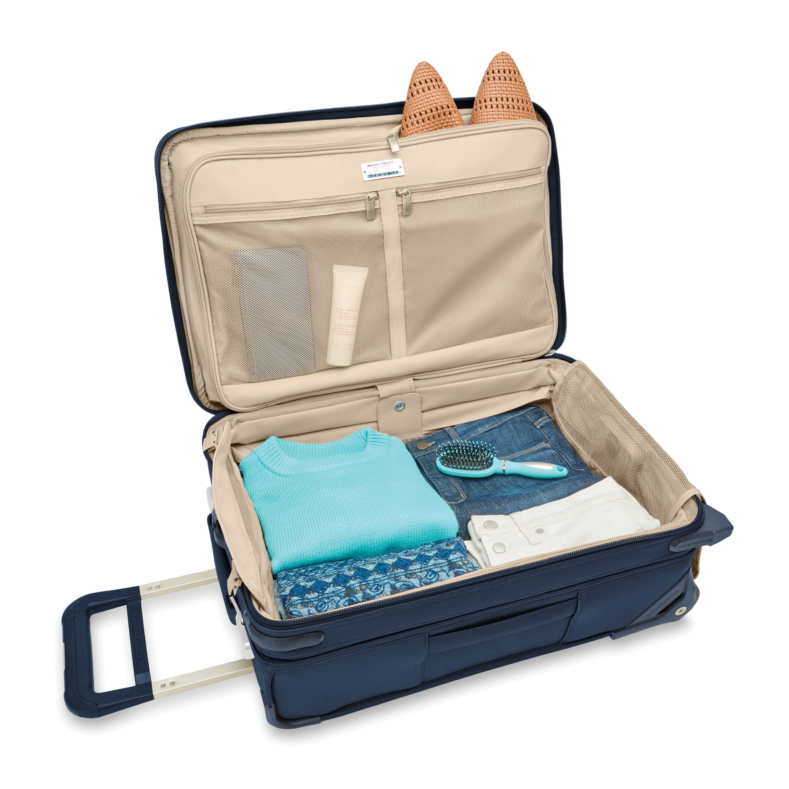 Briggs & Riley Baseline Essential 2 Wheel Carry On Luggage - Lightweight Durable Suitcase for Business Travel & Weekend Getaways | TSA Approved Spinner Luggage with Expandable Design