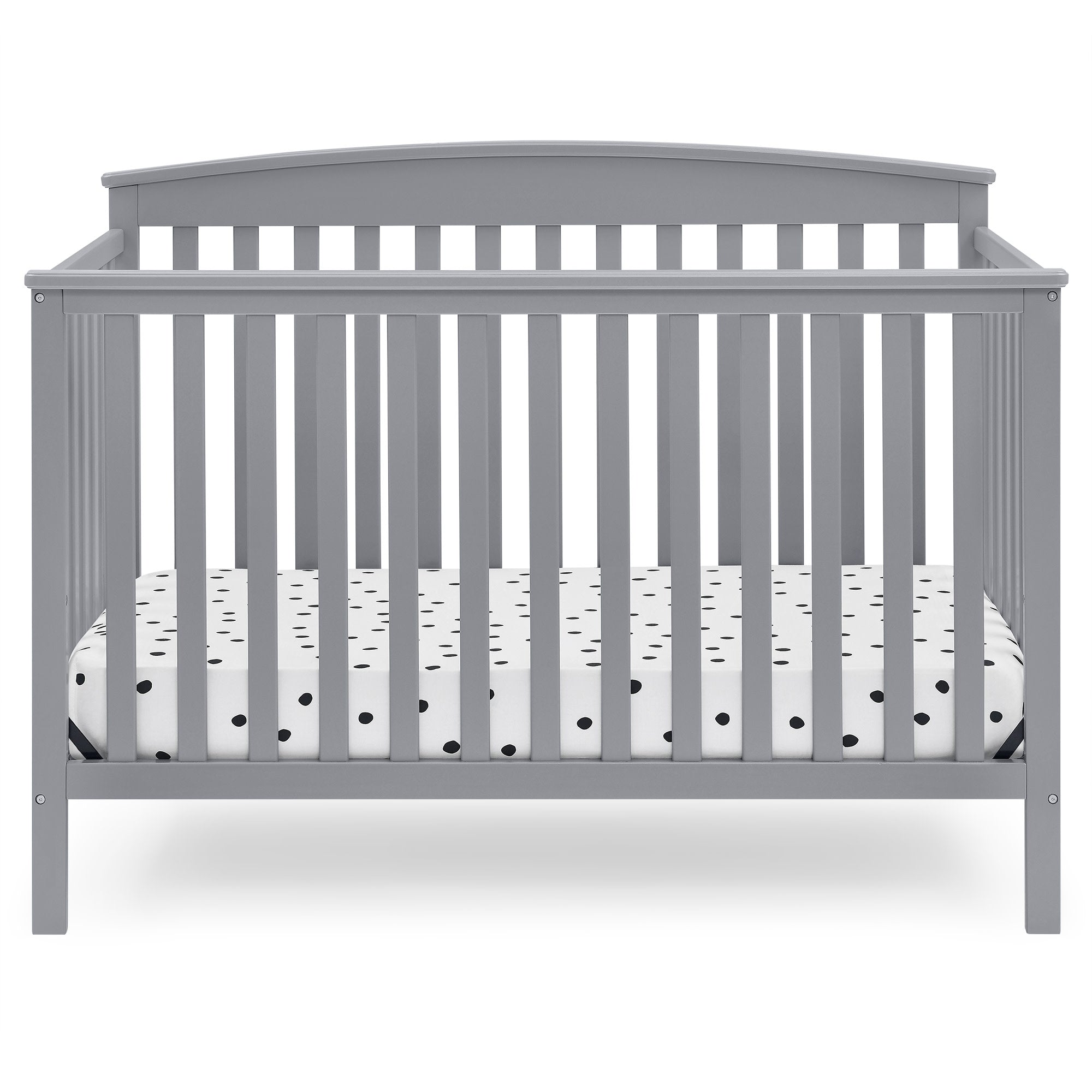 Hanover 6-in-1 Convertible Baby Crib with Mattress - Toddler to Full Size Bed - Safe & Sturdy Nursery Furniture for Newborns to Teens - Perfect for Bedrooms, Daycares & Guest Rooms