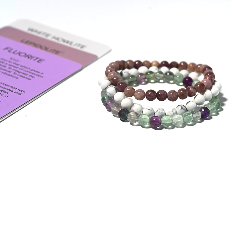 Calm Bracelet Trio Set - Anxiety Relief & Stress Reduction Jewelry for Women - Perfect for Meditation, Yoga, and Daily Wear
