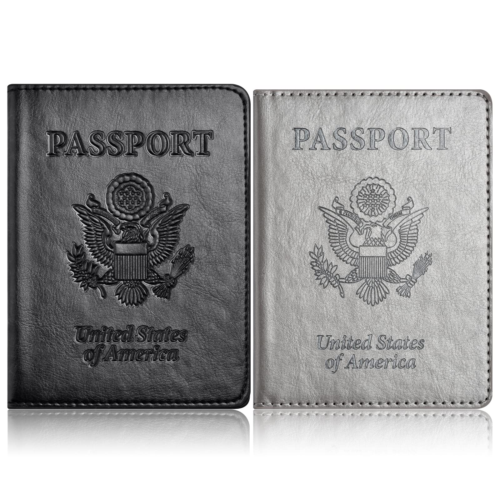 Eoehro 2-Pack RFID Blocking Passport Holder Wallet - Leather Travel Document Organizer for Women & Men | Perfect for International Flights, Vacations & Business Trips