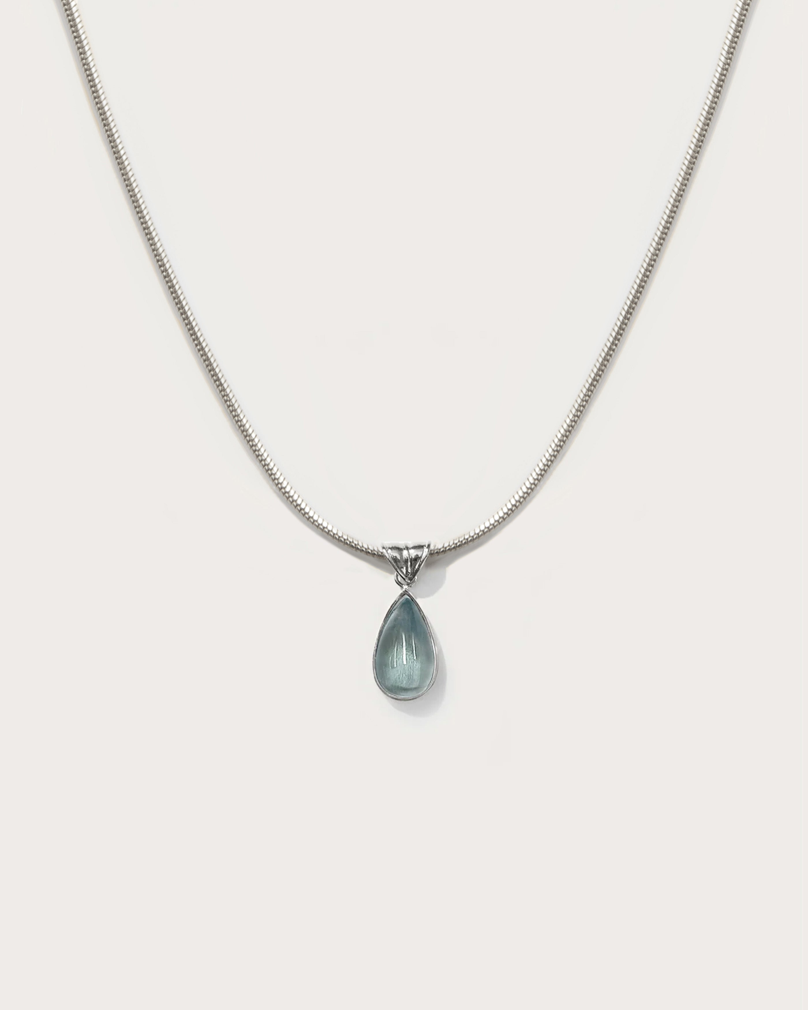 Marine Blue Waterdrop Necklace – Elegant Dainty Pendant for Women | Perfect for Weddings, Parties & Everyday Wear