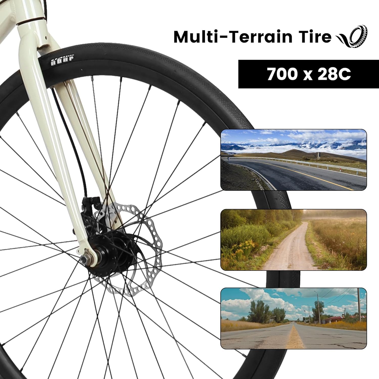 700C Hybrid Road Bike for Men & Women - 16/21/24 Speed Aluminum/Steel Frame Commuter Bicycle - Perfect for City Riding, School & Work Commutes - Great Christmas & New Year Gift Idea