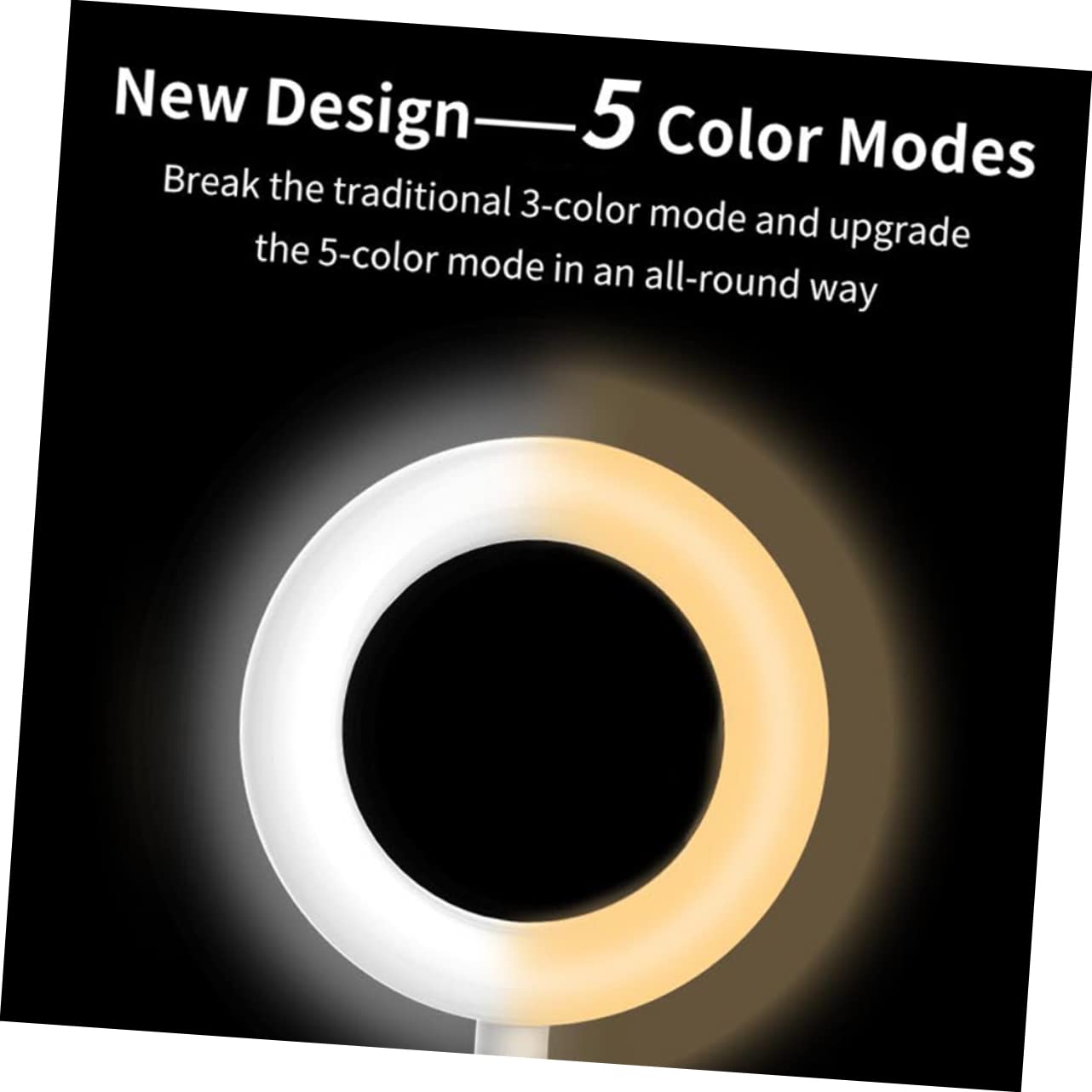 Hemobllo Clip Fill Light Ring Light for Photography, Selfie Stand with LED Ring Light - Large Computer Desk Ring Light, Octobuddy Clip-On Light, Portable for YouTube, TikTok, Live Streaming & Video Calls